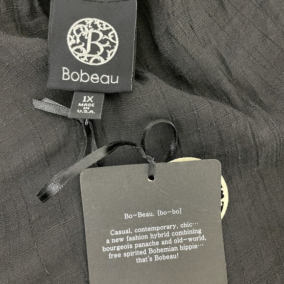 Bobeau Women's Plus Size 1X Black Boho Crochet Tunic Blouse New - Picture 5 of 12